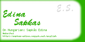 edina sapkas business card
